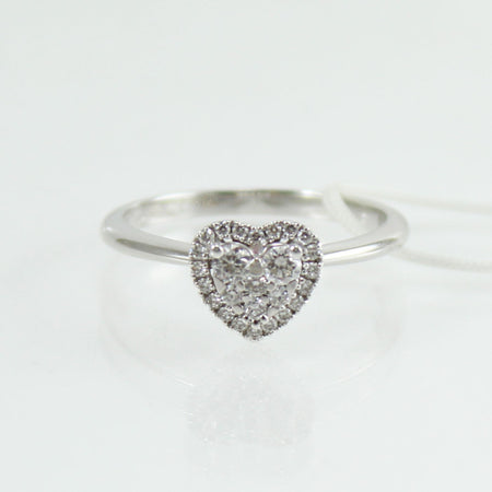 Anello donna Mirco Visconti in oro bianco a cuore con diamanti