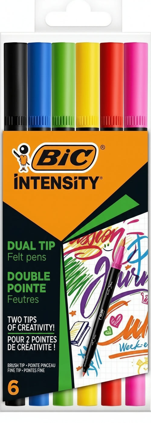 Bic, Pennarelli Intensity Dual Tip FP a 6 colori