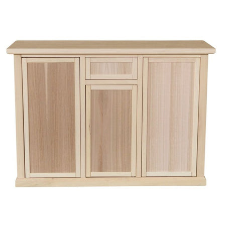 MOBILI 2G - Credenza 3 porte 1 cassetto Legno grezzo 120x40x88