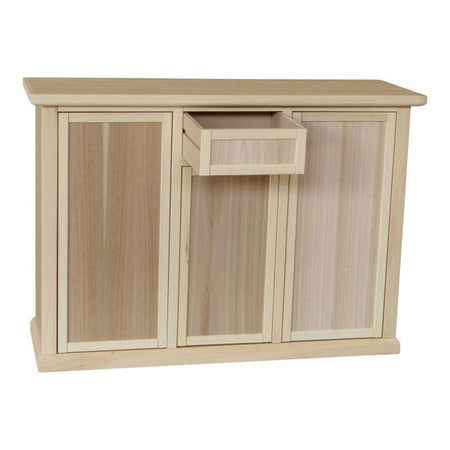MOBILI 2G - Credenza 3 porte 1 cassetto Legno grezzo 120x40x88