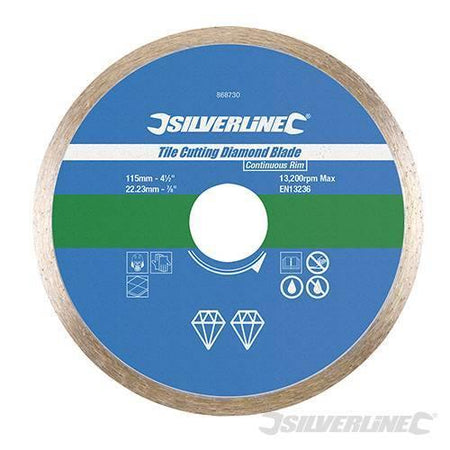 Lama diamantata a disco per taglio piastrelle ideale con smerigliatrici angolari Silverline Silverline