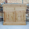 MOBILI 2G - Credenza 2 porte 2 cassetti Legno massello pino grezzo 105x42x85