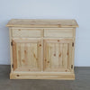 MOBILI 2G - Credenza 2 porte 2 cassetti Legno massello pino grezzo 105x42x85