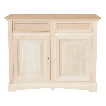 MOBILI 2G - Credenza 2 porte 2 cassetti Legno grezzo 117x46x96