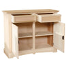 MOBILI 2G - Credenza 2 porte 2 cassetti Legno grezzo 117x46x96