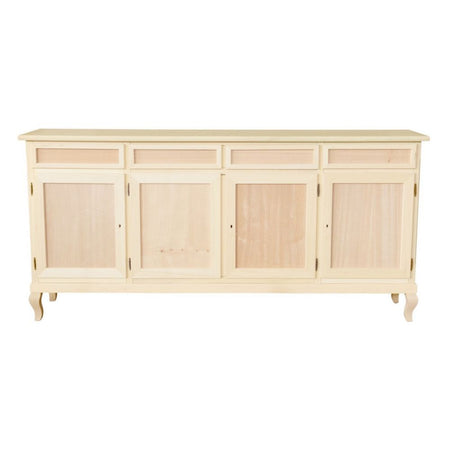 Credenza 4 porte 4 cassetti Legno grezzo 205x45x98