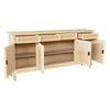 Credenza 4 porte 4 cassetti Legno grezzo 205x45x98