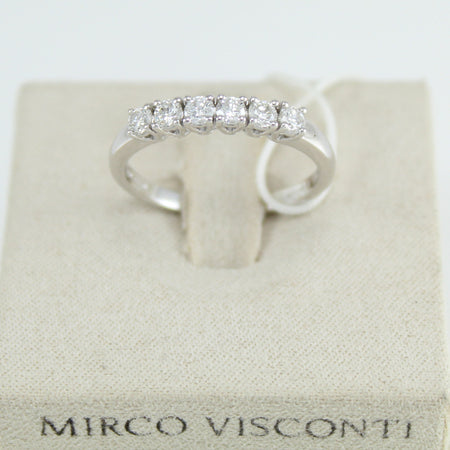Anello donna Mirco Visconti veretta in oro bianco a 6 diamanti