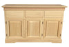 MOBILI 2G - Credenza 3 porte 3 cassetti Legno massello grezzo 150x47x96