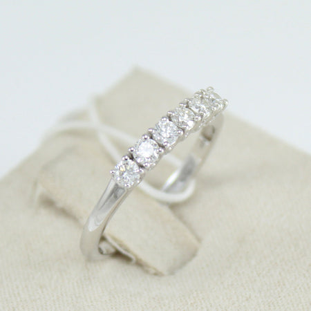 Anello donna Mirco Visconti veretta in oro bianco a 6 diamanti