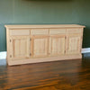 MOBILI 2G - Credenza 4 porte 4 cassetti Legno massello pino grezzo 195x45x85