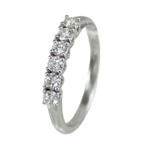 Anello donna Mirco Visconti veretta in oro bianco a 6 diamanti
