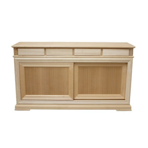 MOBILI 2G - Credenza 2 porte scorrevoli 4 cassetti Legno grezzo 180x48x100 (3071)