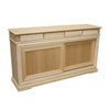 MOBILI 2G - Credenza 2 porte scorrevoli 4 cassetti Legno grezzo 180x48x100 (3071)
