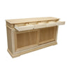 MOBILI 2G - Credenza 2 porte scorrevoli 4 cassetti Legno grezzo 180x48x100 (3071)