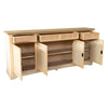 MOBILI 2G - Credenza 4 porte 4 cassetti Legno grezzo 220x46x96