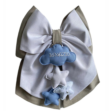 Fiocco nascita in cotone personalizzabile fatto a mano 35 x h 40 cm "Made in Italy"