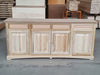 MOBILI 2G - Credenza 4 porte 4 cassetti Legno grezzo 220x46x96