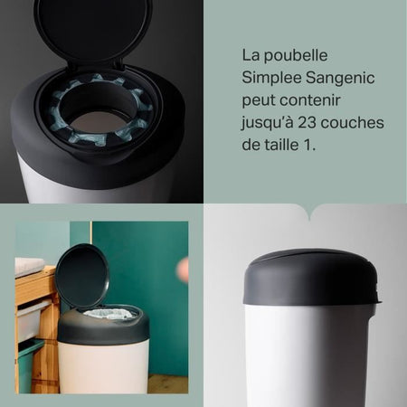 TOMMEE TIPPEE Bidoni stratificati in Sangenic SEMPLICE - Grigio e bianco