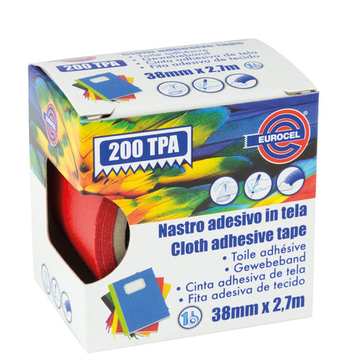 Nastro Adesivo Telato Tpa Rosso 200 38Mmx2,7Mt Eurocel