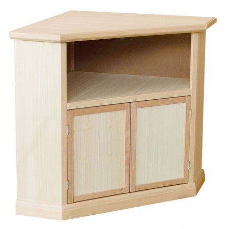 MOBILI 2G - Porta tv ad angolo 2 porte Legno grezzo 72x63x80