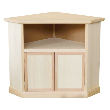 MOBILI 2G - Porta tv ad angolo 2 porte Legno grezzo 72x63x80