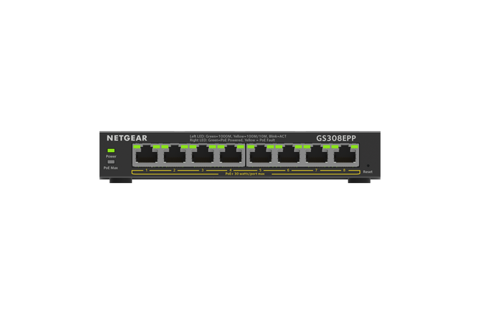 Switch di rete Netgear GS308EPP - PoE+ 8 porte Gestito managed - switch Ethernet Gigabit - 123W