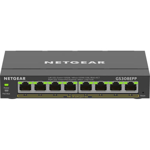 Switch di rete Netgear GS308EPP - PoE+ 8 porte Gestito managed - switch Ethernet Gigabit - 123W