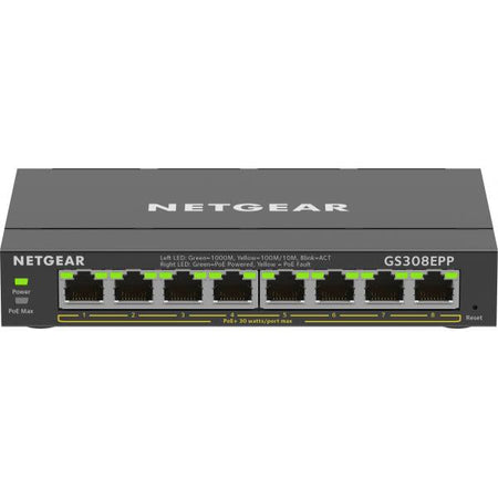 Switch di rete Netgear GS308EPP - PoE+ 8 porte Gestito managed - switch Ethernet Gigabit - 123W