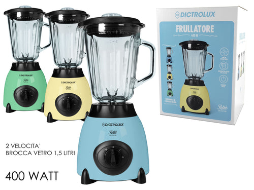Frullatore 400W in Vetro 1.5 LT 3 Assortimenti