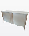 MOBILI 2G - Credenza sagomata 2 porte 1 cassetto estraibile Legno grezzo 165x52x88 (2112)
