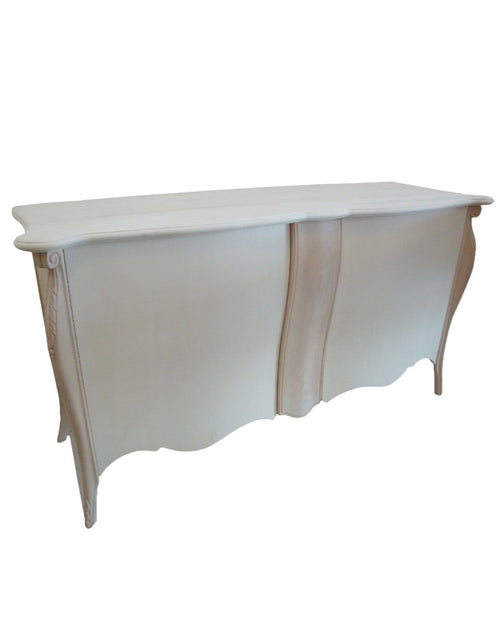 MOBILI 2G - Credenza sagomata 2 porte 1 cassetto estraibile Legno grezzo 165x52x88 (2112)