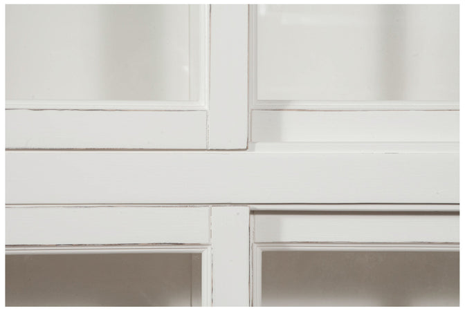 Biscottini Libreria Vetrina Biscottini Legno Tiglio Anticato 154x37x212 Ante Scorrevoli