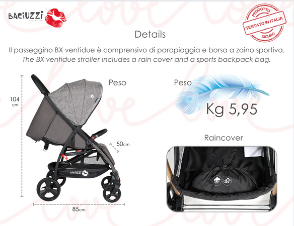 Passeggino Superleggero Baciuzzi BX 22 - Vari Colori