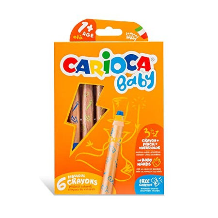 Carioca Baby Crayons 3 in 1 Pastelloni Colorati 6 Pezzi