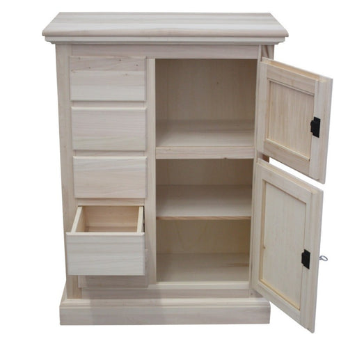 MOBILI 2G - Credenza dispensa 2 porte 5 cassetti Legno grezzo 75x40x100 (5000)