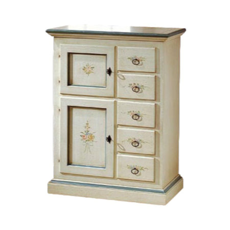 MOBILI 2G - Credenza dispensa 2 porte 5 cassetti Legno grezzo 75x40x100 (5000)