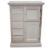 Credenza dispensa 2 porte 5 cassetti shabby bianco patinato decori 75x40x100 (1329)