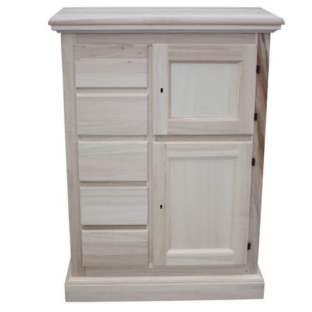 Credenza dispensa 2 porte 5 cassetti shabby bianco patinato decori 75x40x100 (1329)