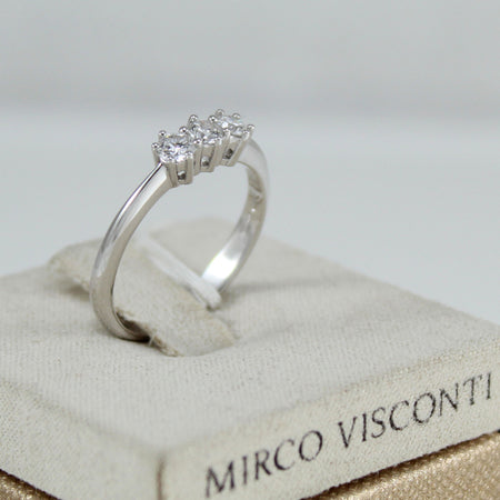 Anello donna trilogy Mirco Visconti in oro bianco con diamanti