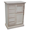 Credenza dispensa 2 porte 5 cassetti shabby bianco patinato decori 75x40x100 (1329)