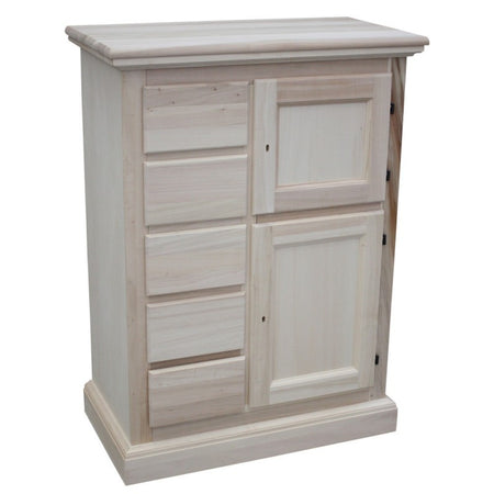 Credenza dispensa 2 porte 5 cassetti shabby bianco patinato decori 75x40x100 (1329)