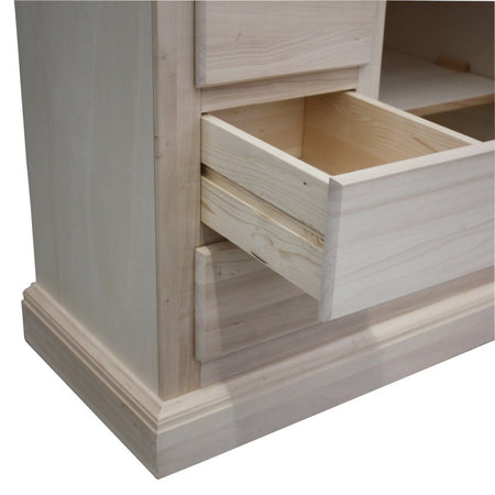 Credenza dispensa 2 porte 5 cassetti shabby bianco patinato decori 75x40x100 (1329)