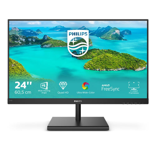 Philips e line 245e1s/00 led display 60,5 cm (23.8\) 2560 x 1440 pixel 2k ultra hd lcd nero
