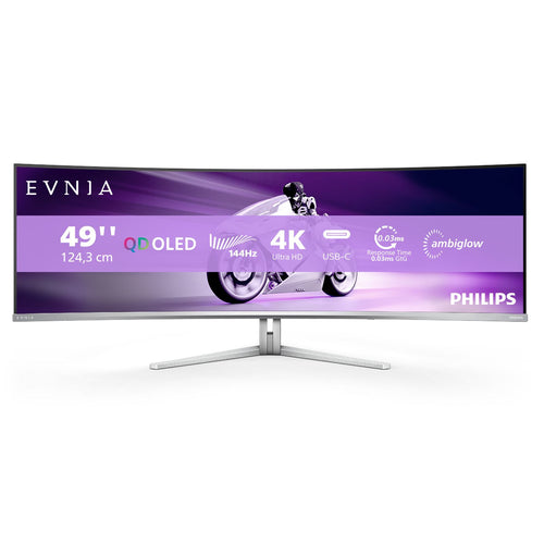 Philips evnia 8000 49m2c8900l/00 monitor pc 124,2 cm (48.9\) 5120 x 1440 pixel dual qhd qd-oled bianco