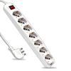 V-TAC Multipresa con Cavo 1,5m 7 Prese 10/16A 2P+T Bipasso + Schuko Interruttore Luminoso Spina 16A 2P+T Colore Bianco