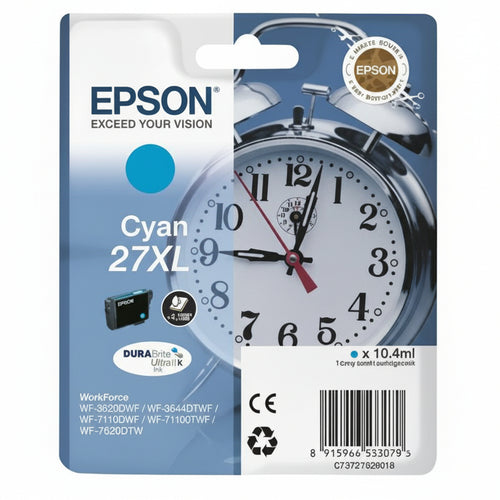 Epson alarm clock cartuccia sveglia ciano inchiostri durabrite ultra 27xl - C13T27124022