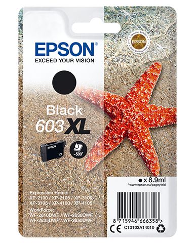 Epson singlepack black 603xl ink - EPS603BKXL