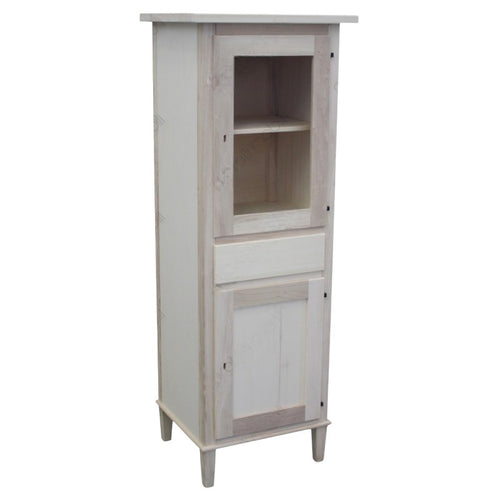 MOBILI 2G - Vetrina 2 Porte 1 cassetto Legno Grezzo 54x45x150 (738)