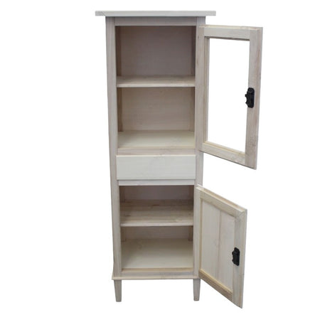 MOBILI 2G - Vetrina 2 Porte 1 cassetto Legno Grezzo 54x45x150 (738)